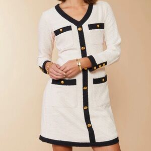 Tan and Black Long Fall / Winter Wool Coat size Med Spartina 499